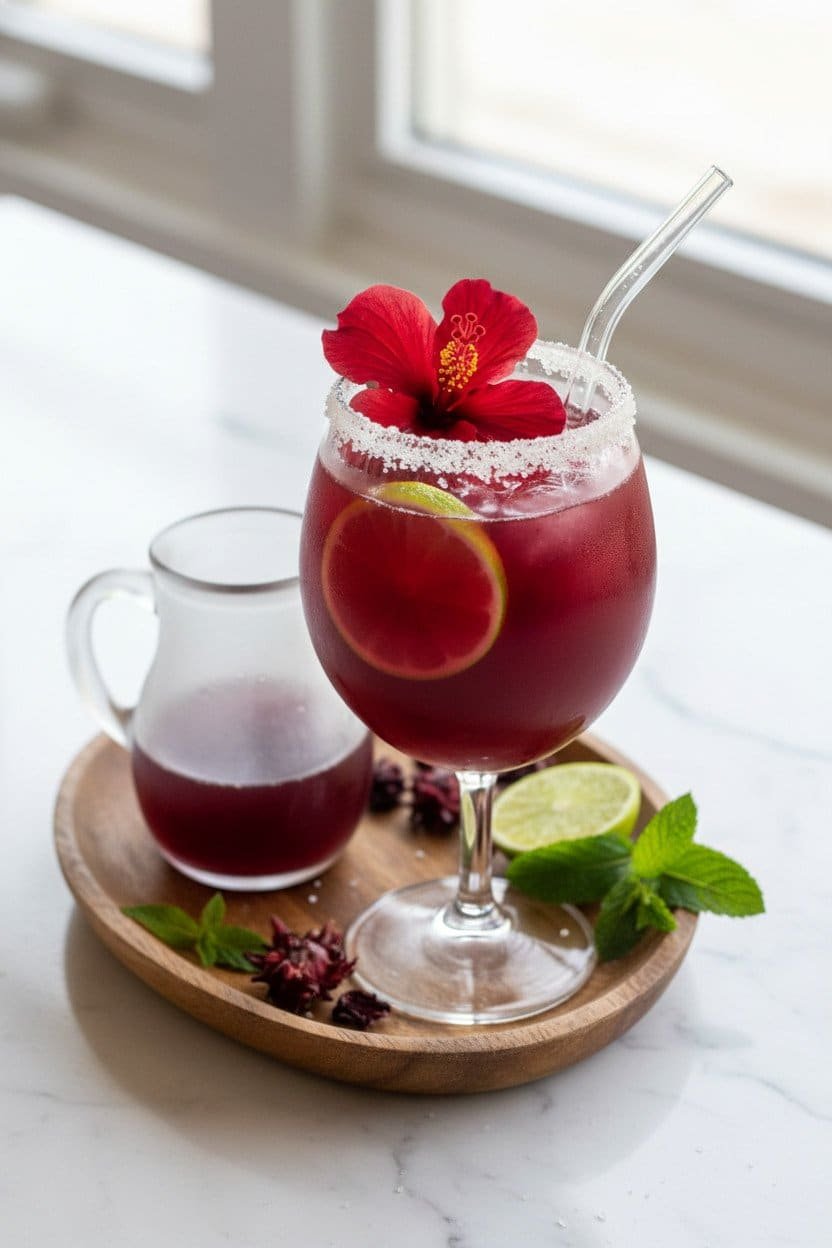 Agua de Jamaica serving photo