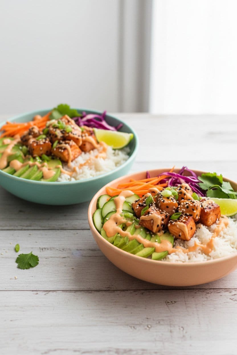 Amazing Bang Bang Salmon Bowls serving photo