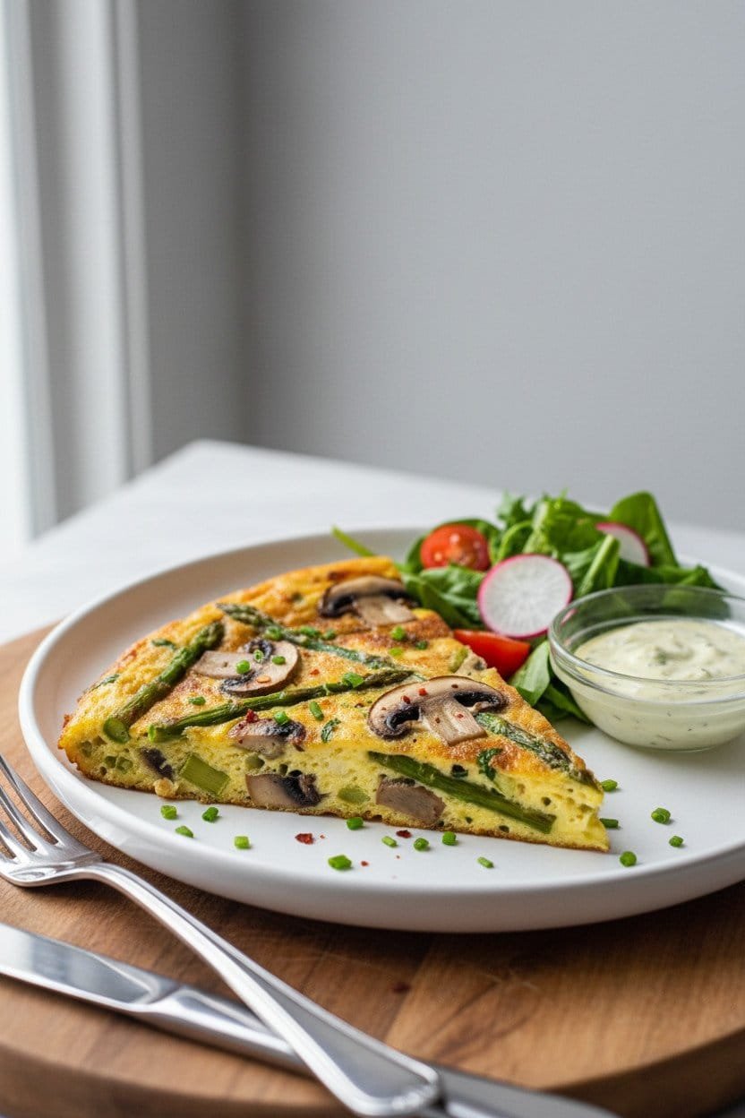 Asparagus Mushroom Frittata serving photo