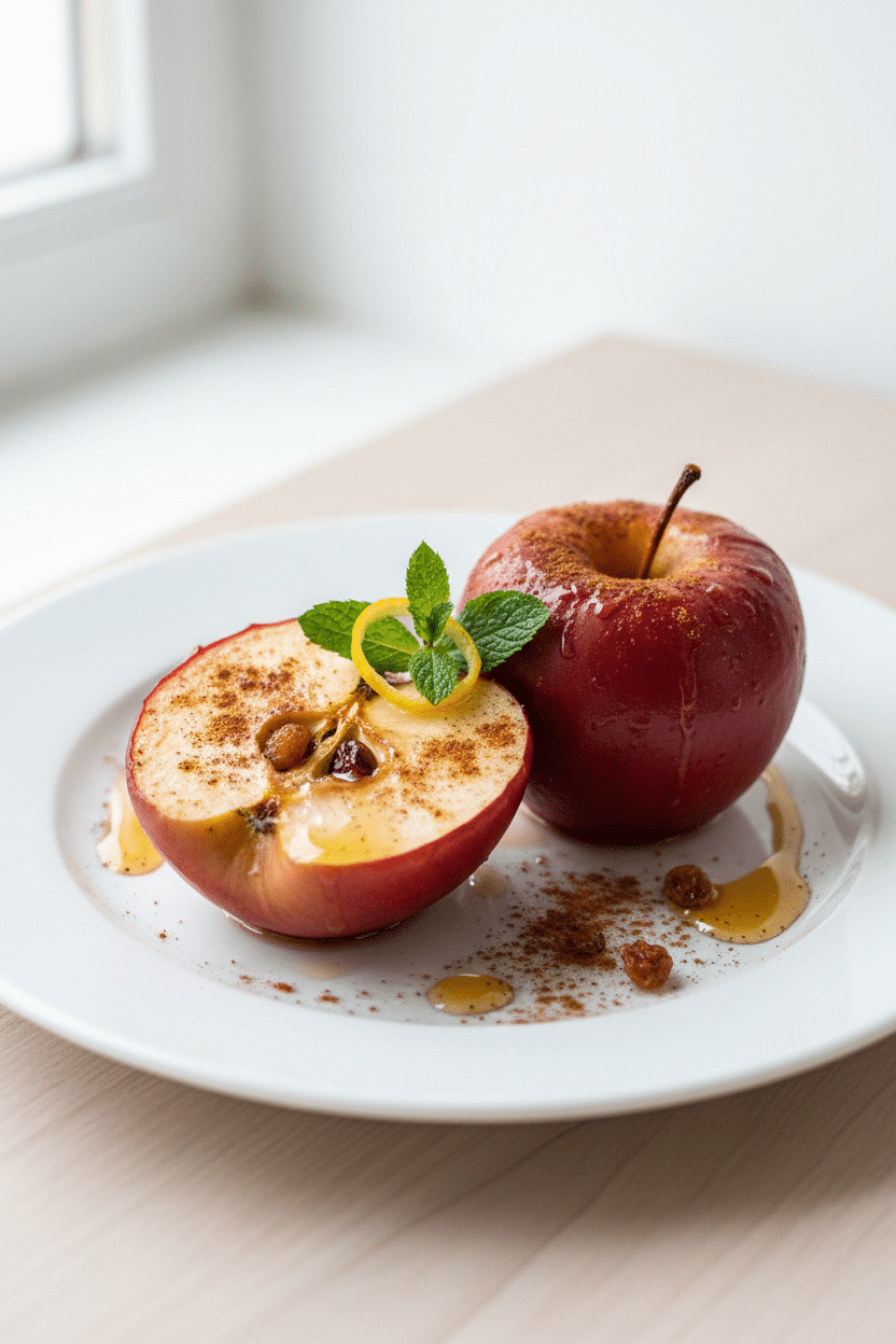 Baked Apples with Cinnamon serving photo