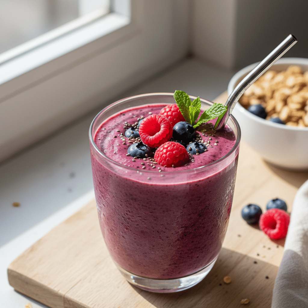 Berry Breakfast Smoothie Recipe (Thick & Creamy)