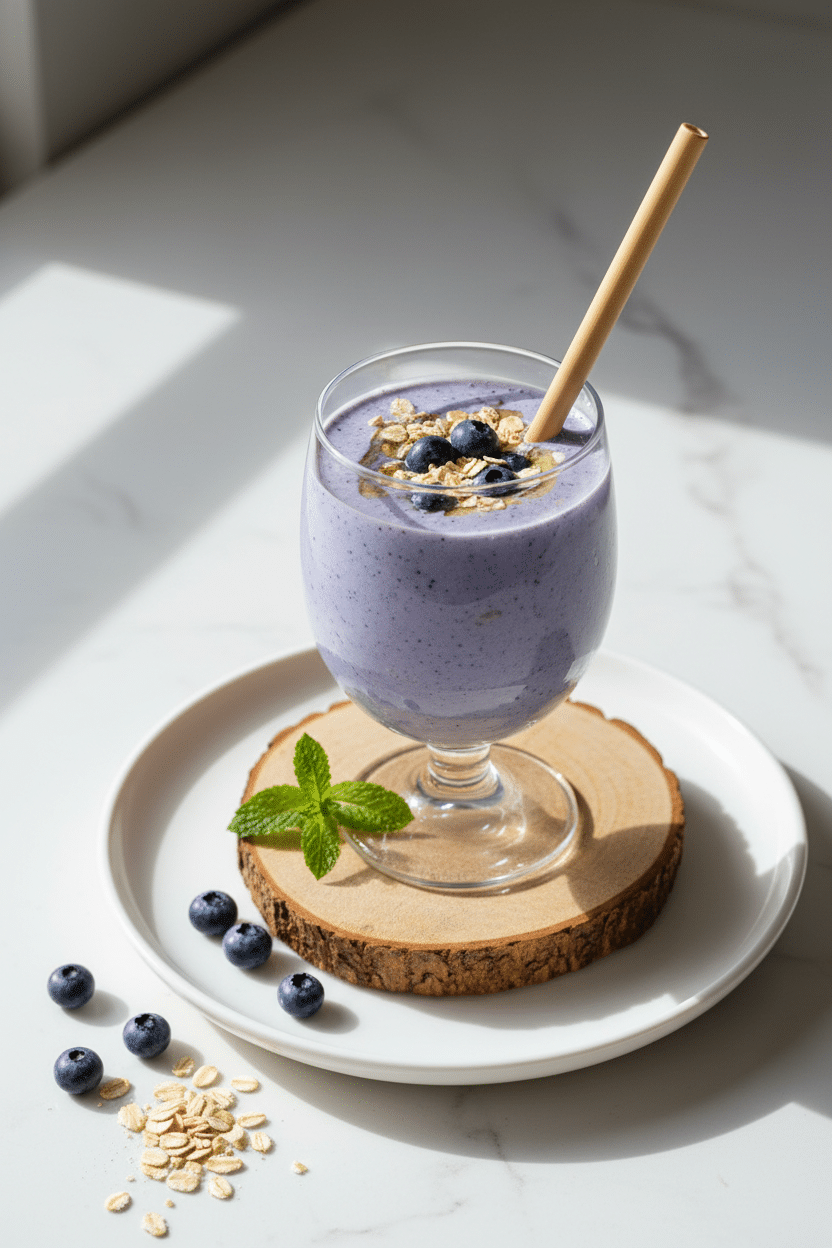 Blueberry Oat Smoothie serving photo