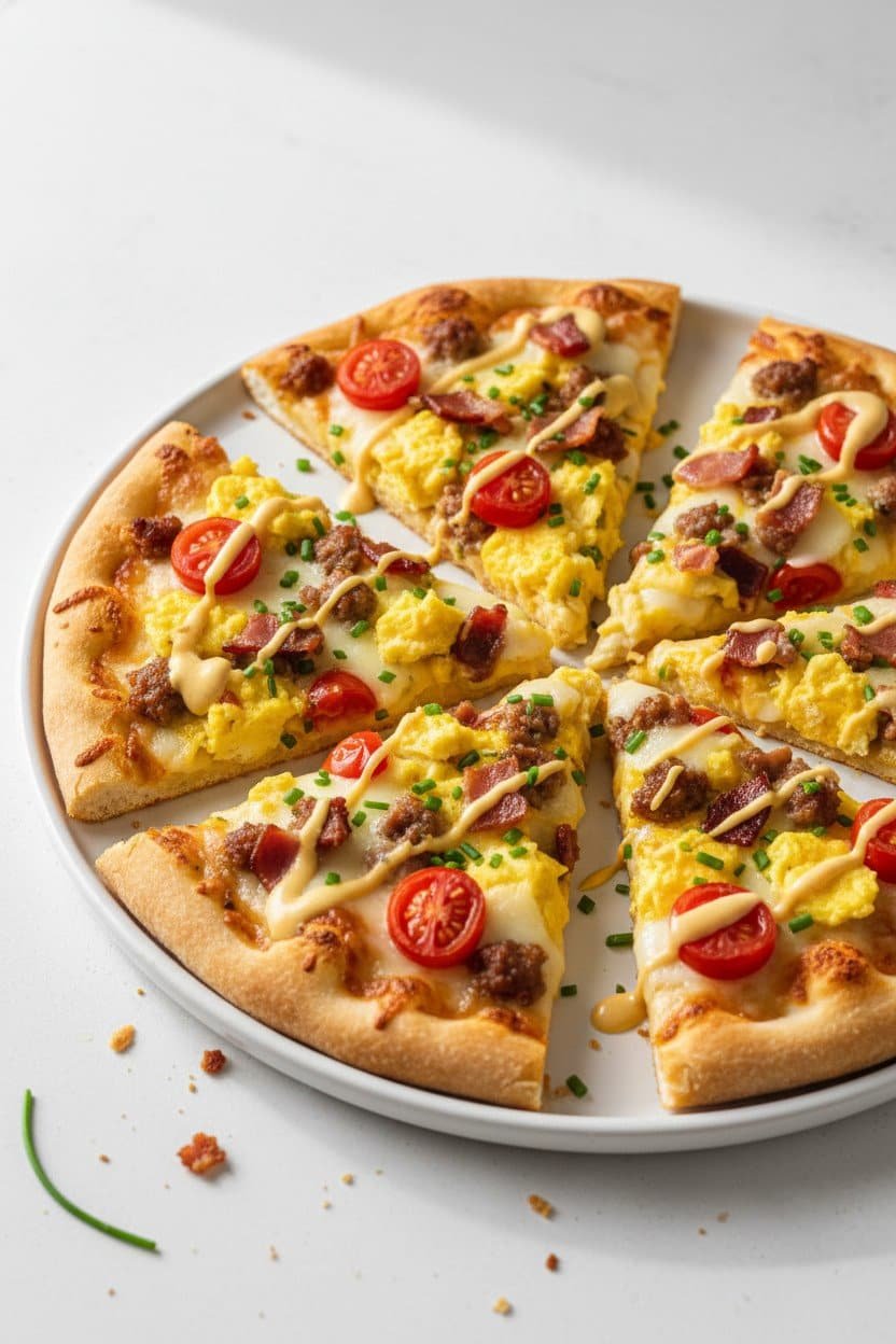 Breakfast Pizza serving photo
