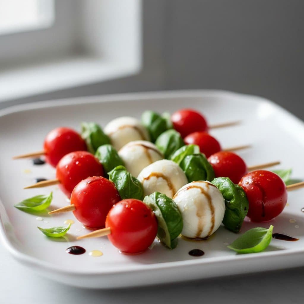 Caprese Skewers Recipe (Easy Party Appetizer)