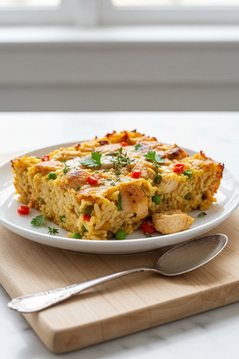 Chicken and Rice Casserole serving photo