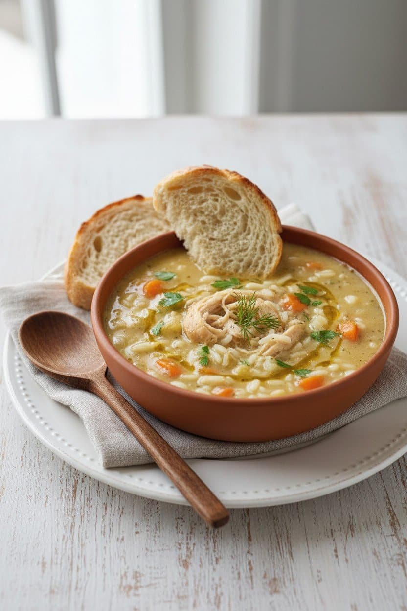 Chicken and Rice Soup serving photo
