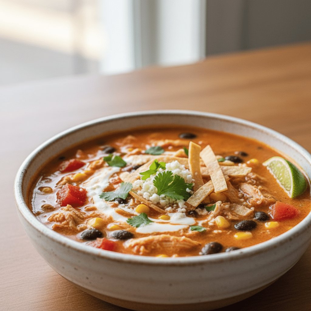 Chicken Enchilada Soup Recipe: Easy and Creamy