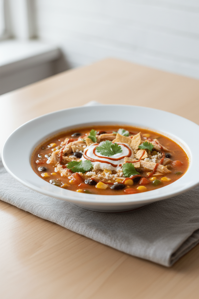 Chicken Enchilada Soup serving photo