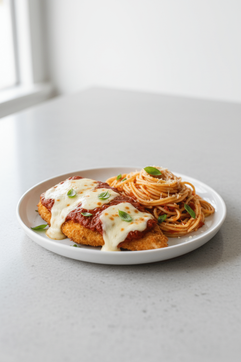 Chicken Parmesan serving photo