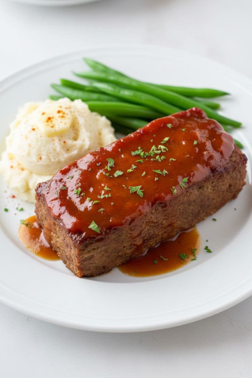 Classic Beef Meatloaf serving photo