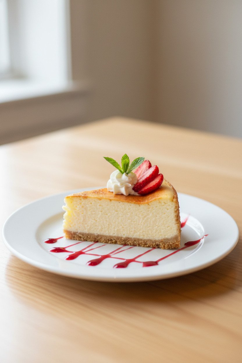 Classic Cheesecake serving photo