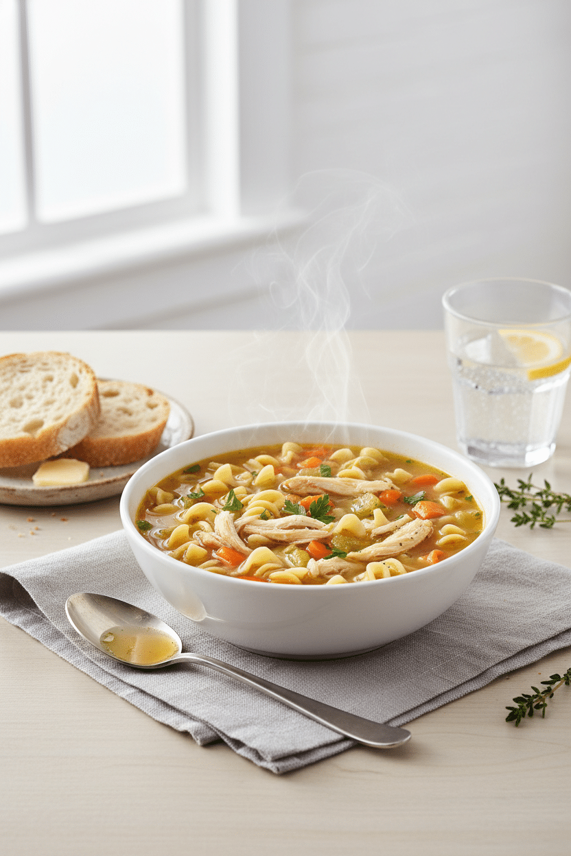 Classic Chicken Noodle Soup serving photo