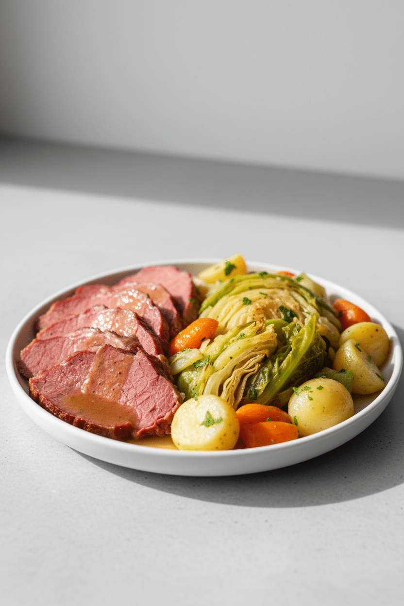 Corned Beef and Cabbage serving photo
