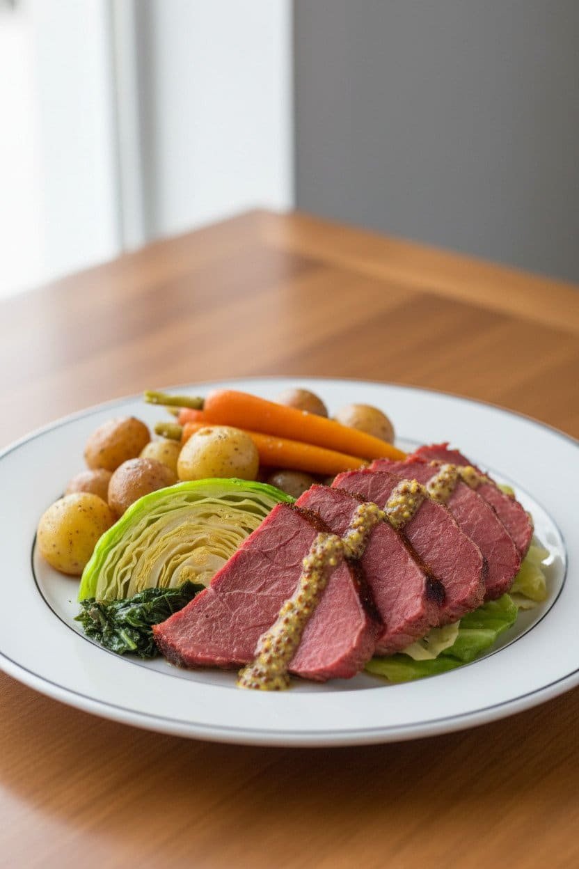 Corned Beef and Cabbage serving photo