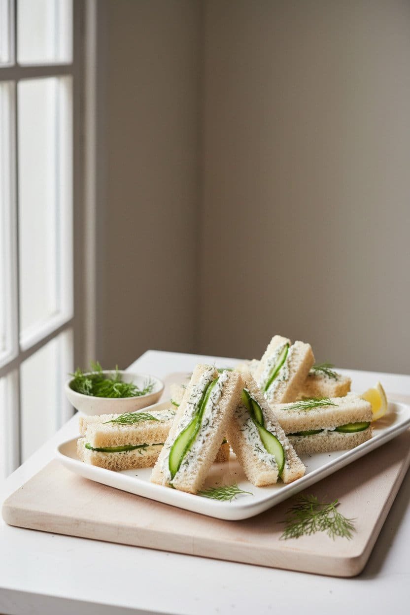 Cucumber Sandwiches serving photo
