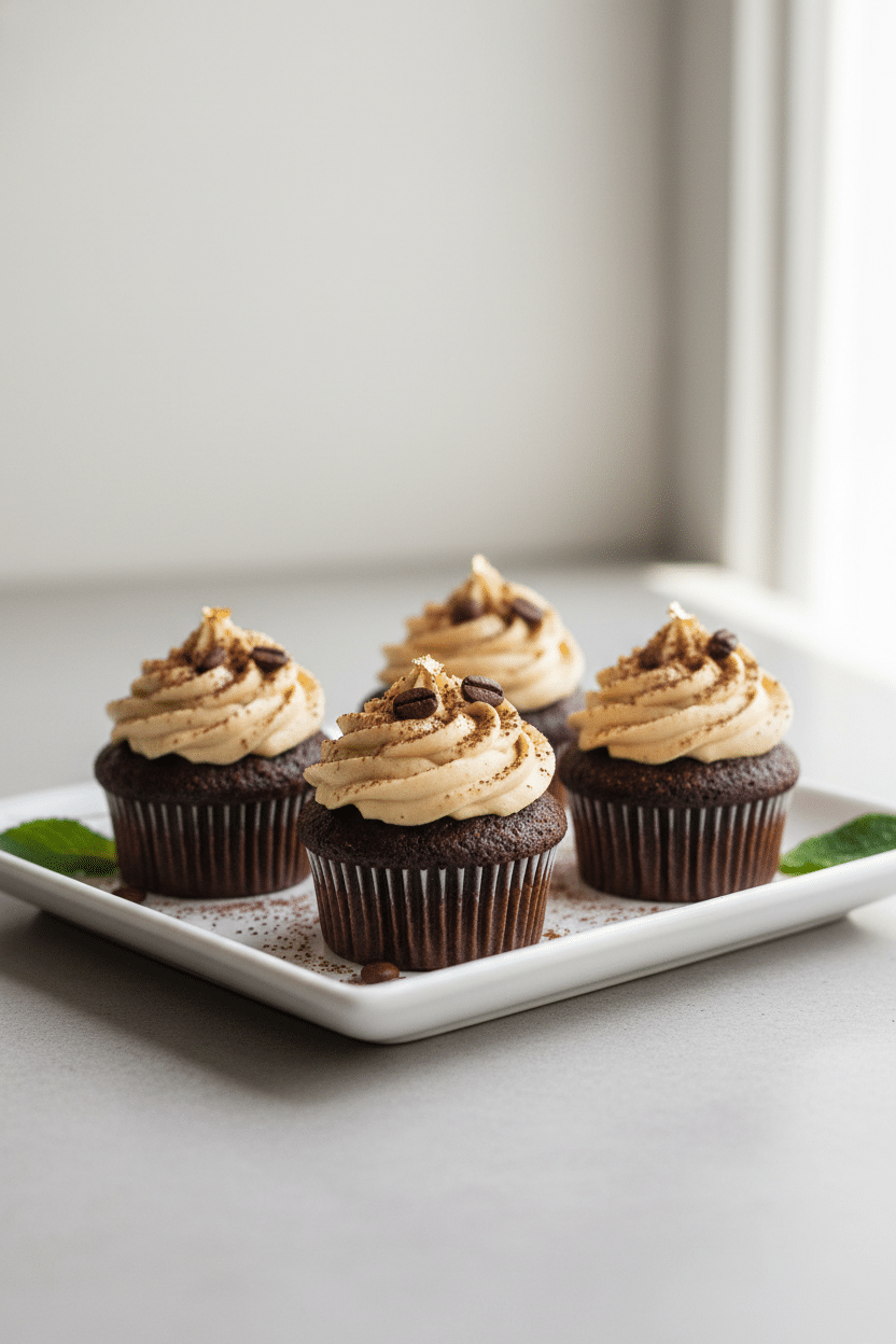 Espresso Brownie Cupcakes serving photo