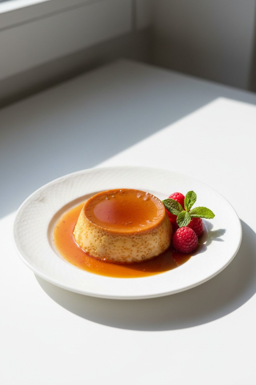 Flan serving photo