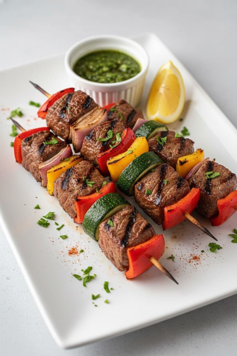 Grilled Steak Kabobs serving photo