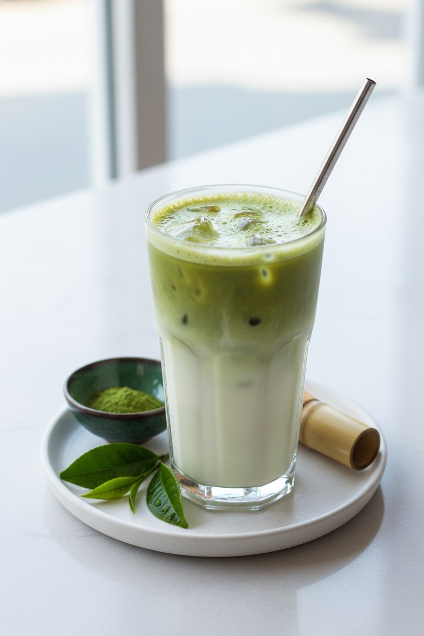 Iced Matcha Latte serving photo