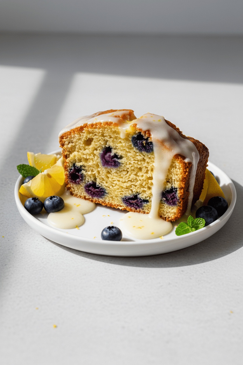 Lemon Blueberry Bread serving photo
