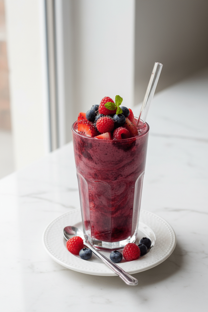Mixed Berry Smoothie serving photo