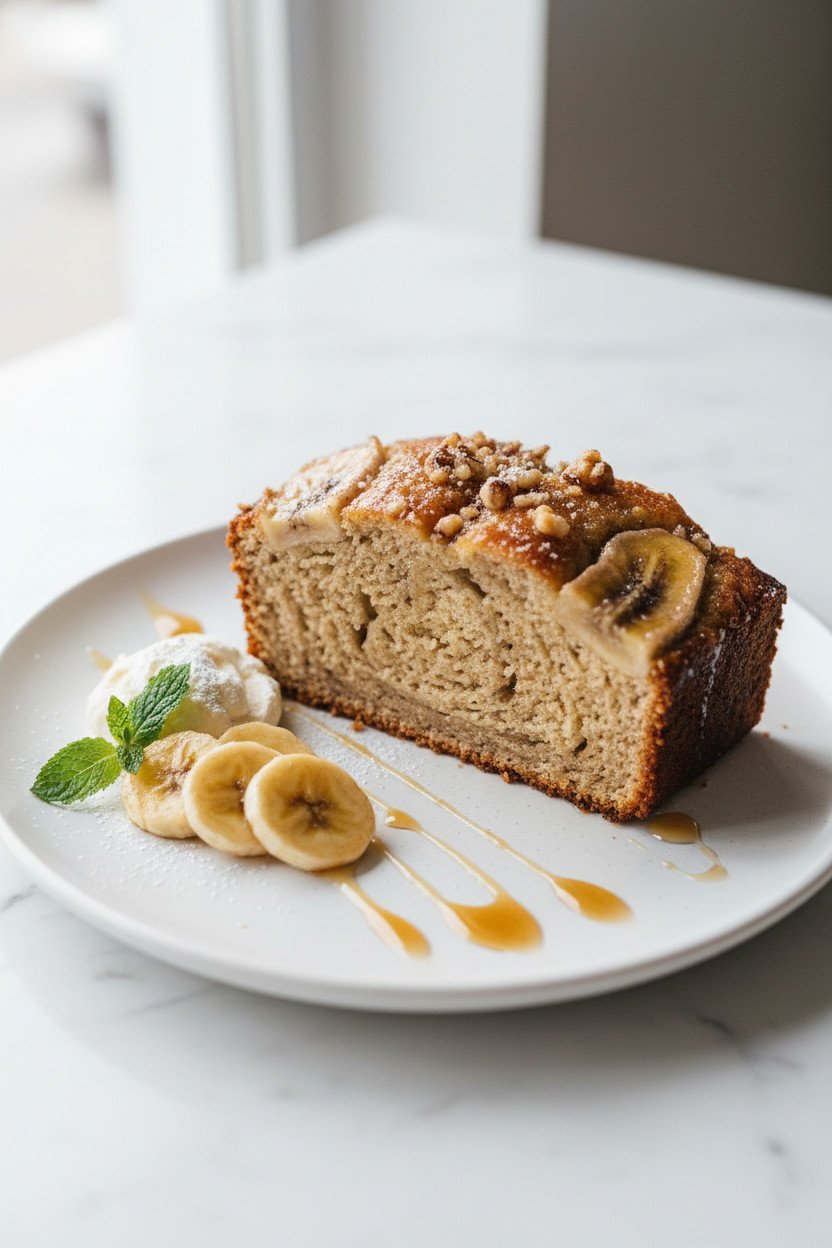 Moist Banana Bread serving photo