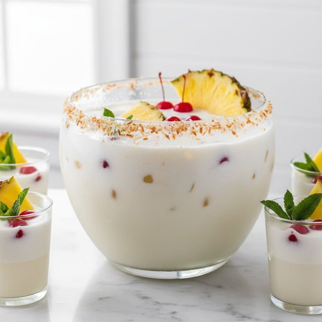 Non Alcoholic Pina Colada Punch (Tropical Mocktail)