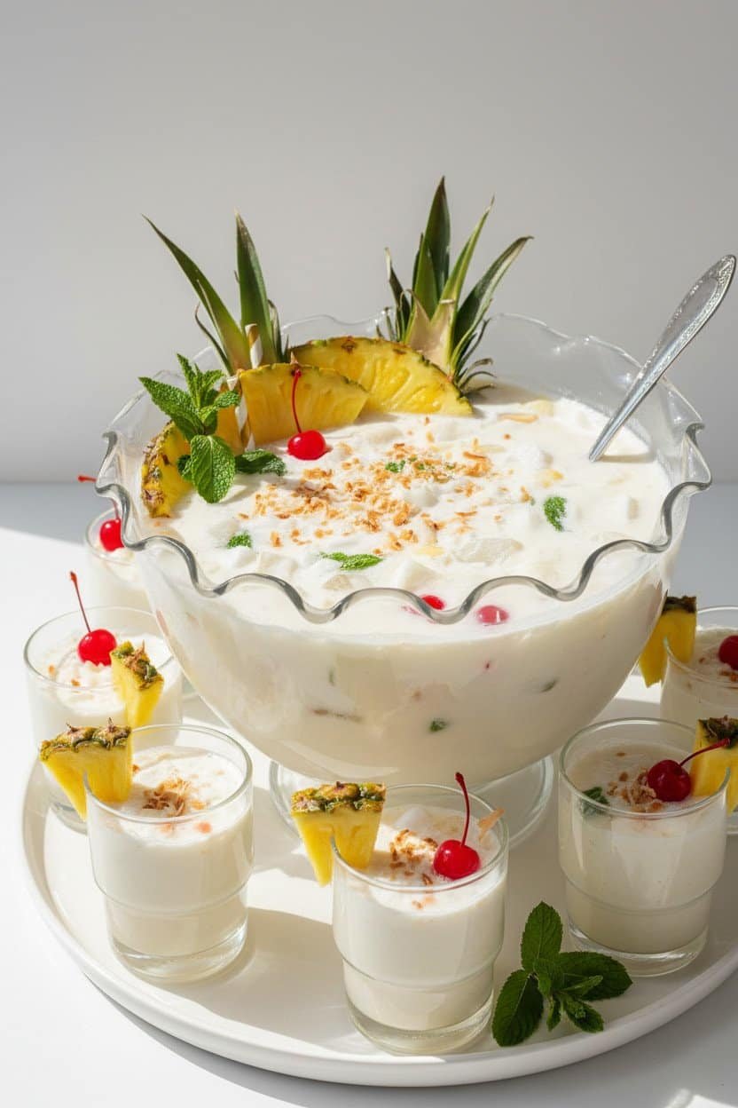 Non Alcoholic Piña Colada Punch serving photo