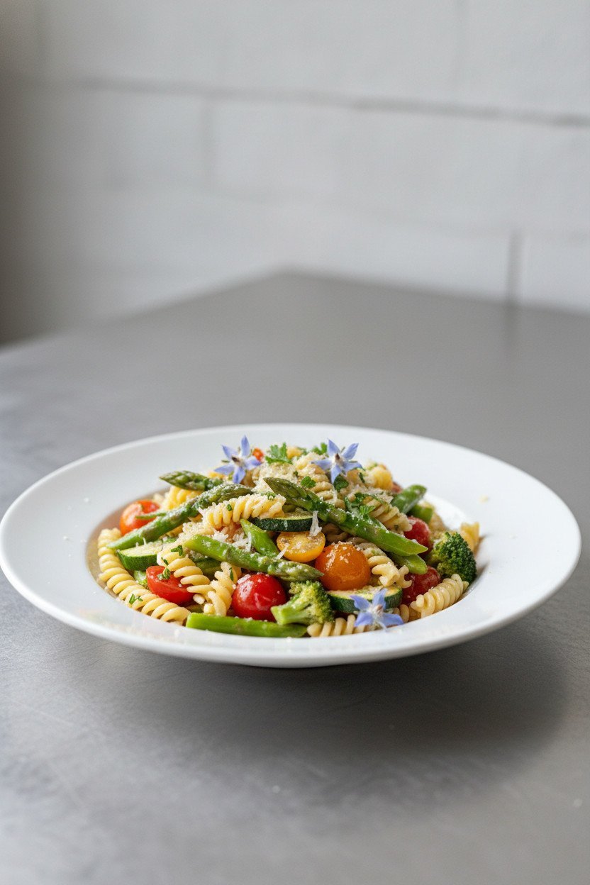 Pasta Primavera serving photo