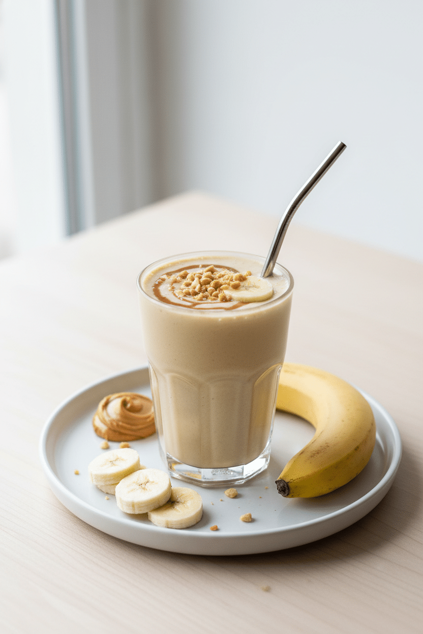 Peanut Butter Banana Smoothie serving photo