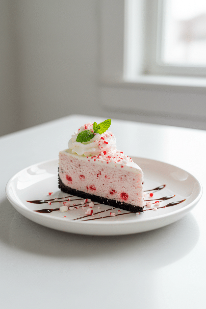 Peppermint Cheesecakes serving photo
