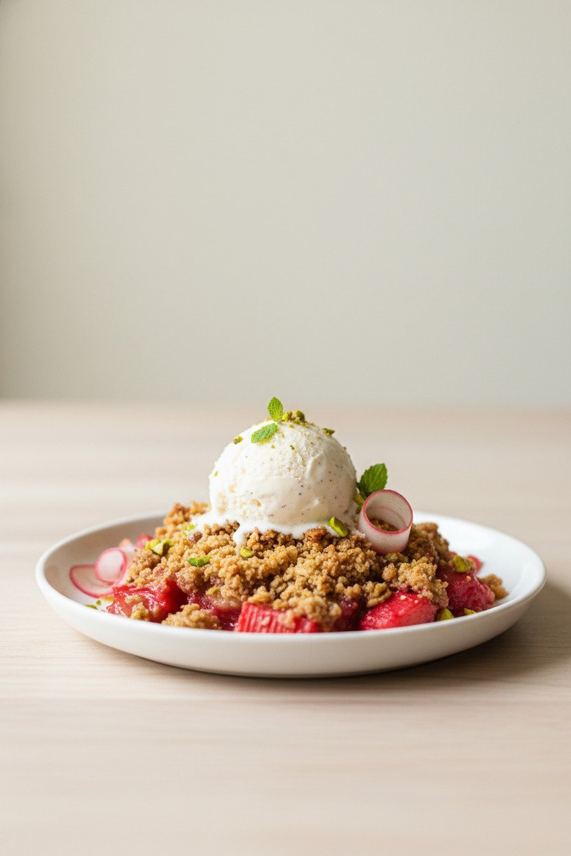 Rhubarb Crisp serving photo