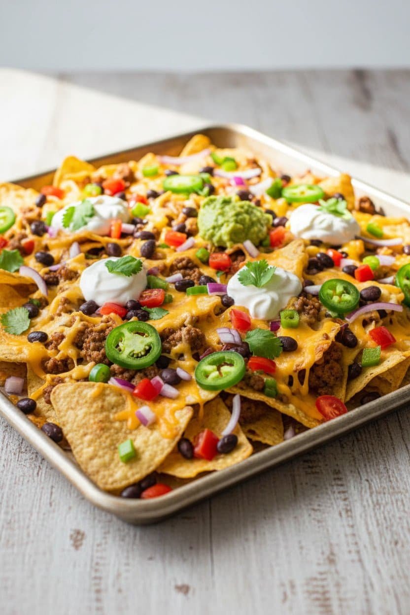 Sheet Pan Nachos serving photo