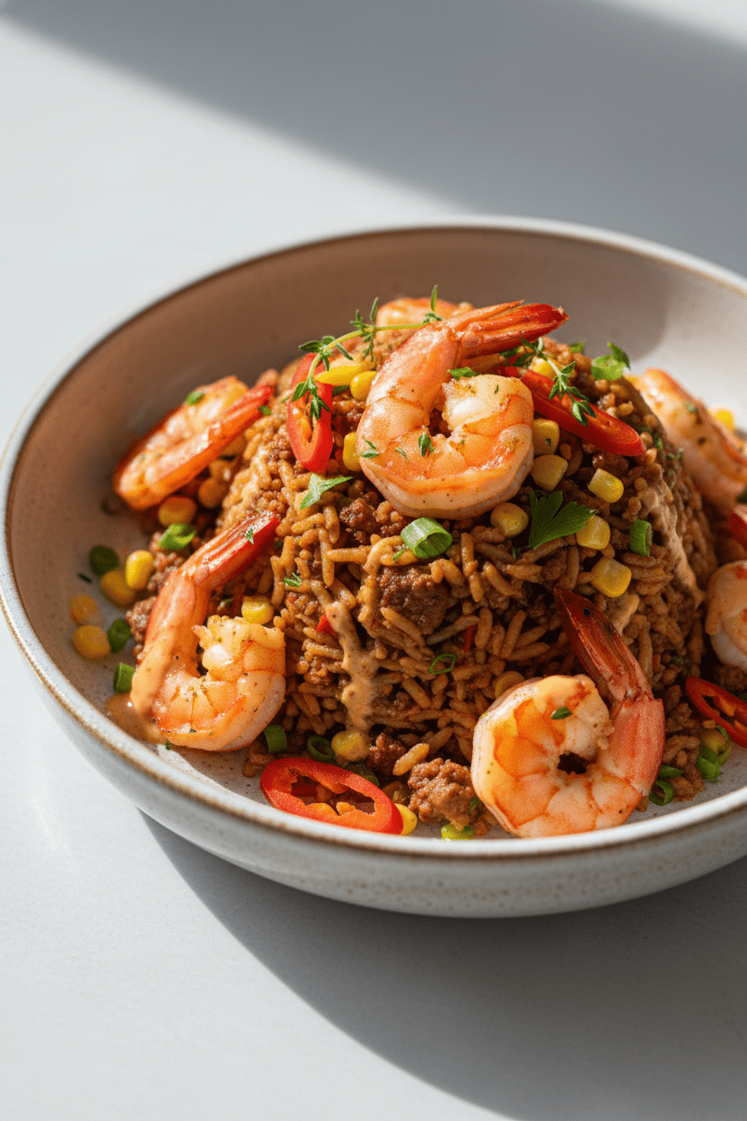 Shrimp Dirty Rice serving photo