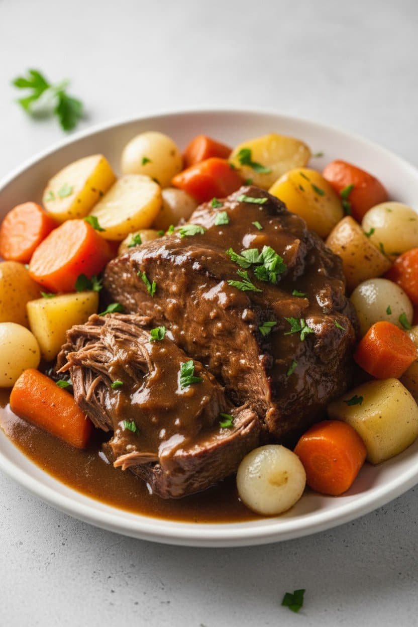 Slow Cooker Beef Pot Roast serving photo