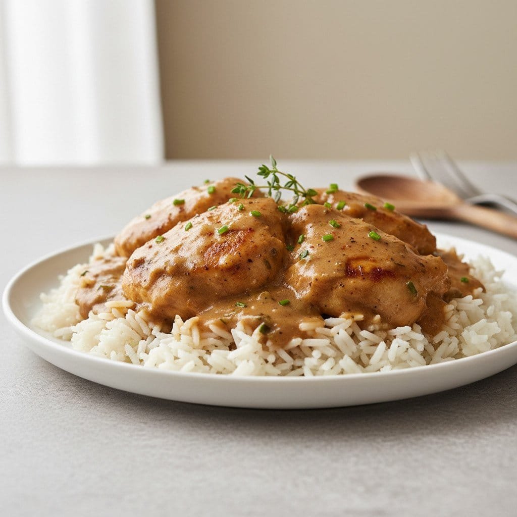 Smothered Chicken and Rice Recipe