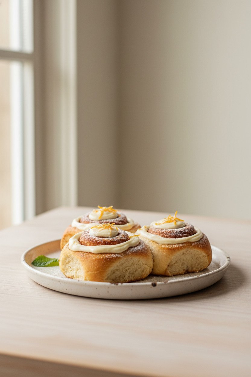 Soft Cinnamon Rolls serving photo