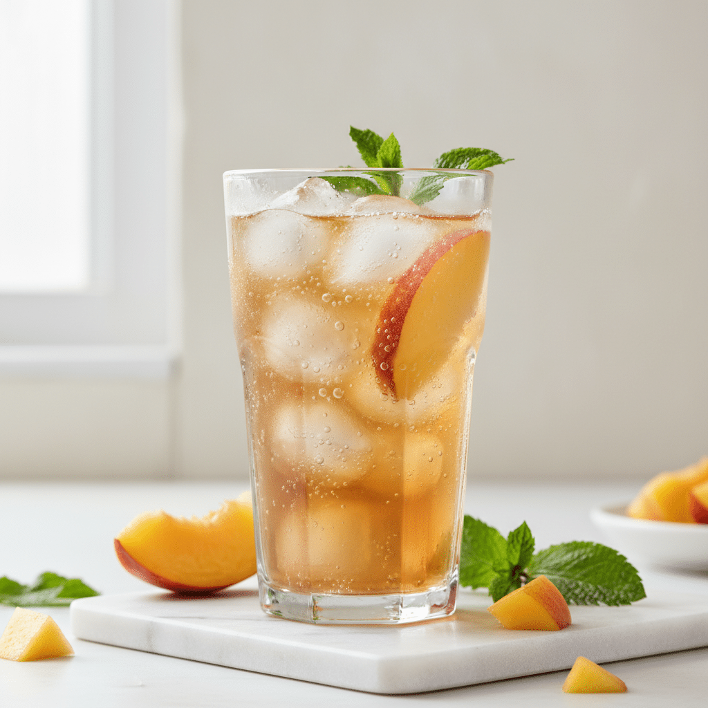 Sparkling Peach Iced Tea Recipe (Non-Alcoholic)