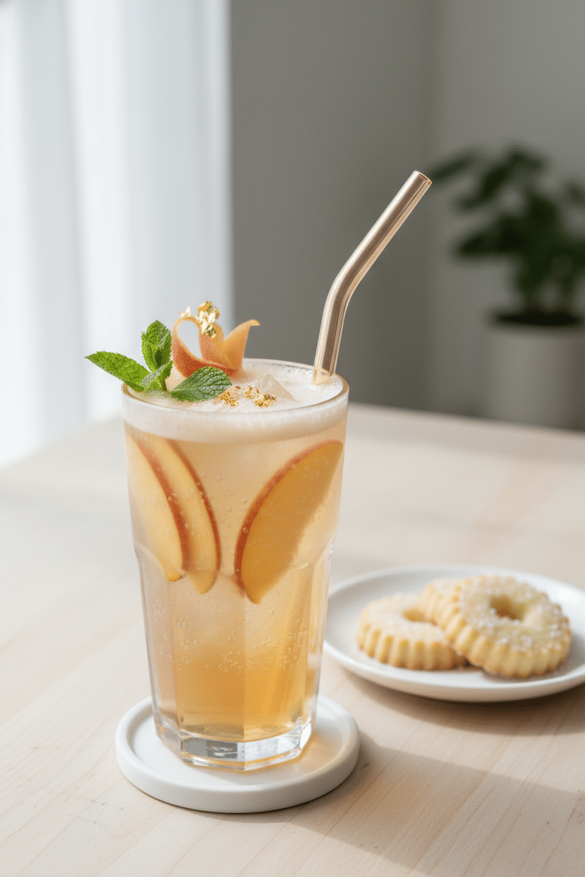 Sparkling Peach Iced Tea serving photo