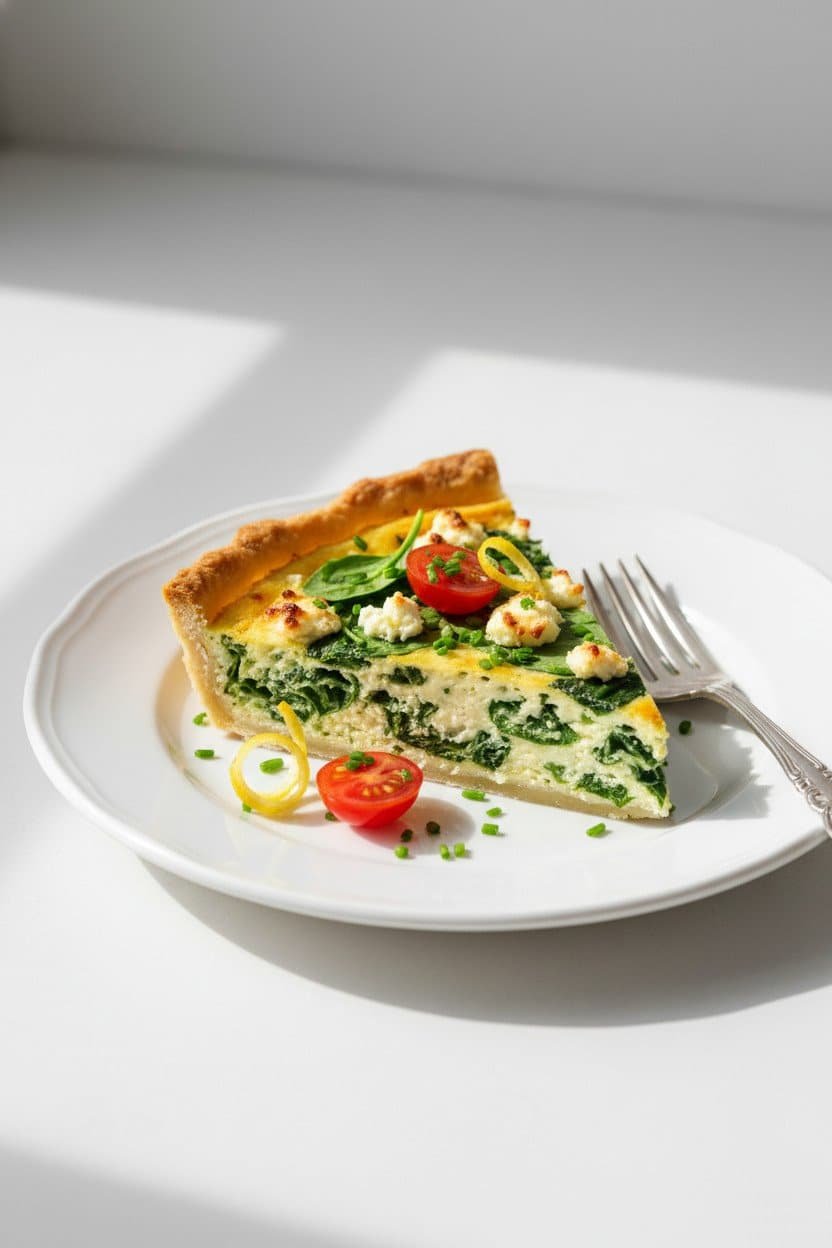 Spinach Quiche serving photo