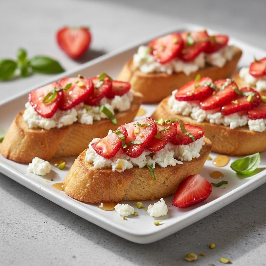 Strawberry Goat Cheese Crostini Recipe for Spring Parties
