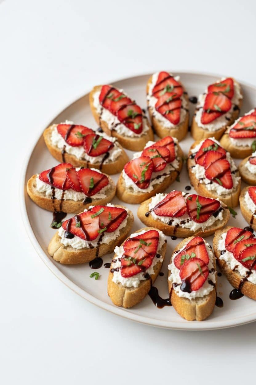 Strawberry Goat Cheese Crostini serving photo