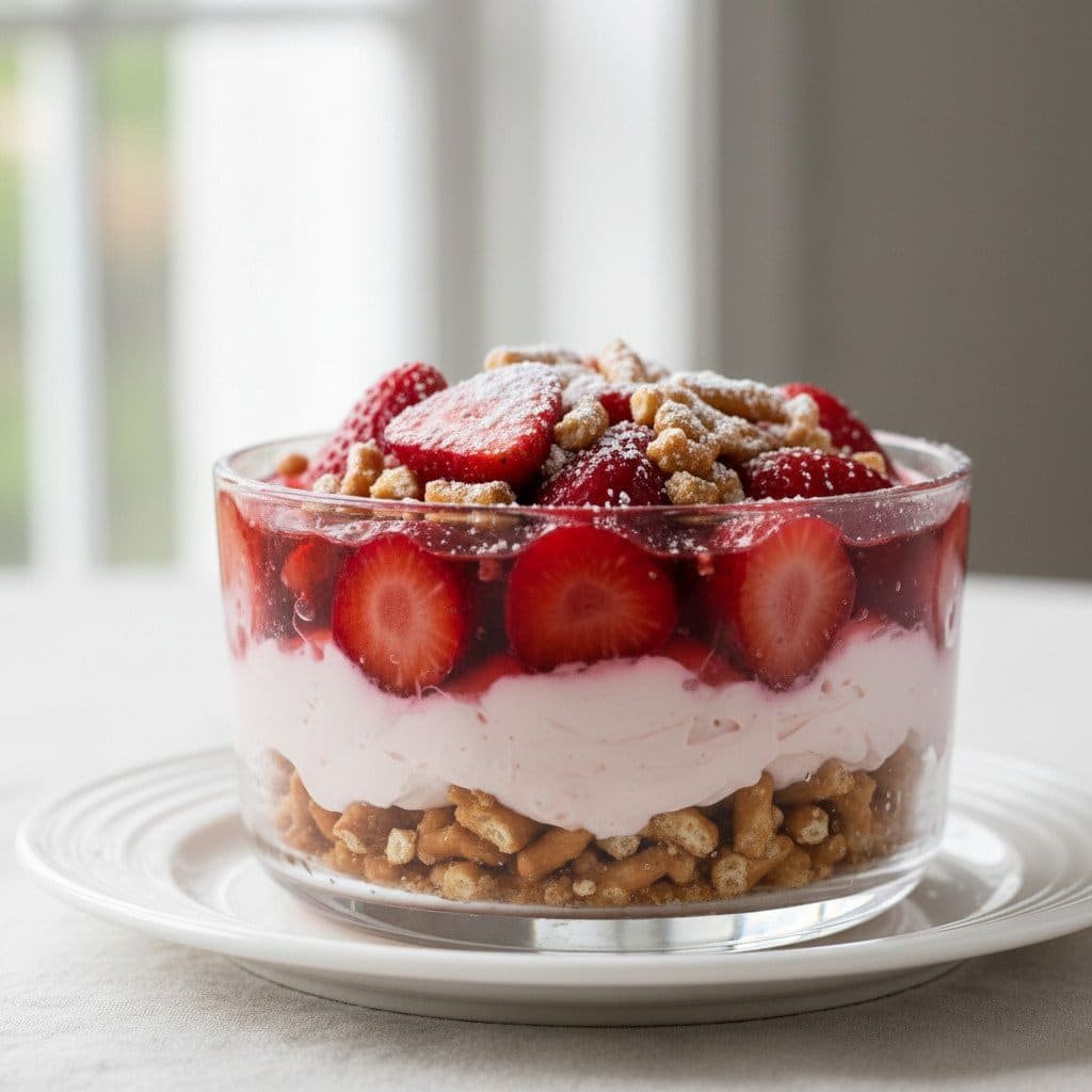 Strawberry Pretzel Salad Recipe for Easter and Potlucks