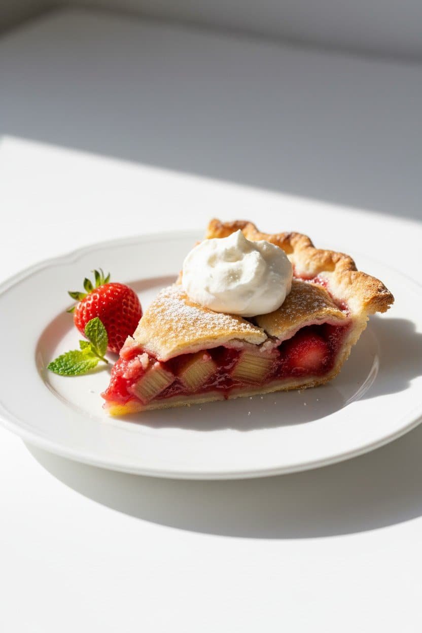 Strawberry Rhubarb Pie serving photo