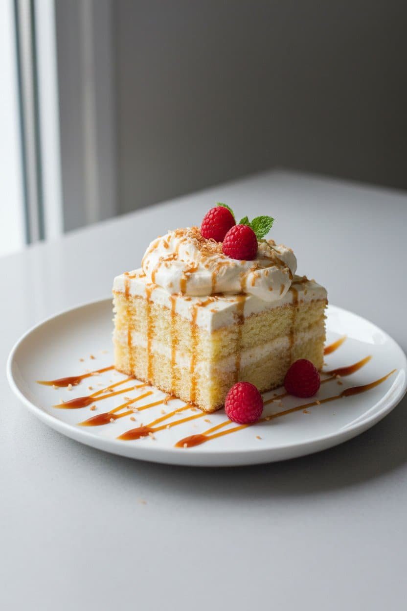 Tres Leches Cake serving photo