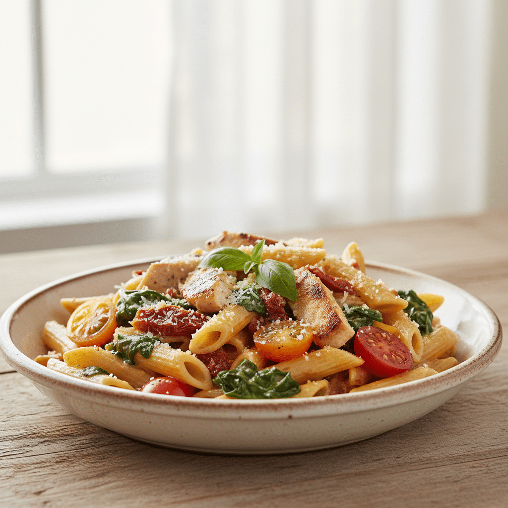 Tuscan Chicken Pasta Recipe (Creamy & Easy)