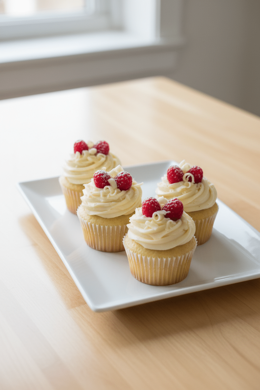 White Chocolate Cupcakes serving photo
