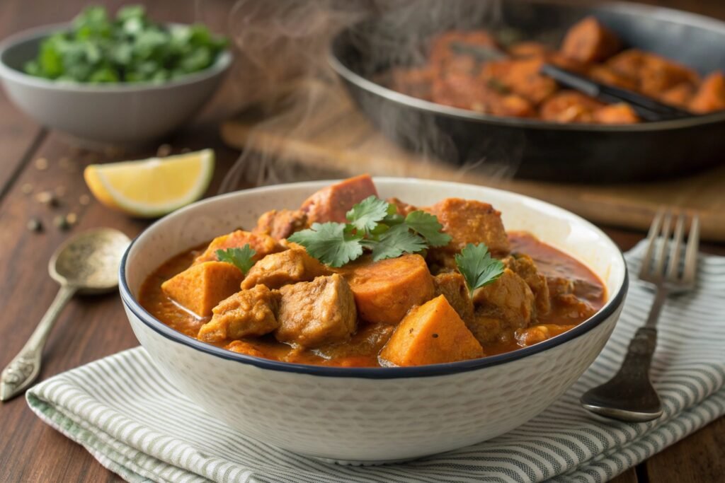 spicy chicken and sweet potato curry 1