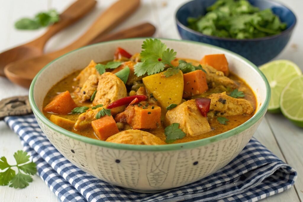 spicy chicken and sweet potato curry