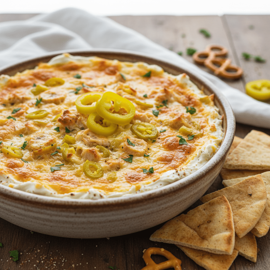 Creamy Banana Pepper Chicken Dip